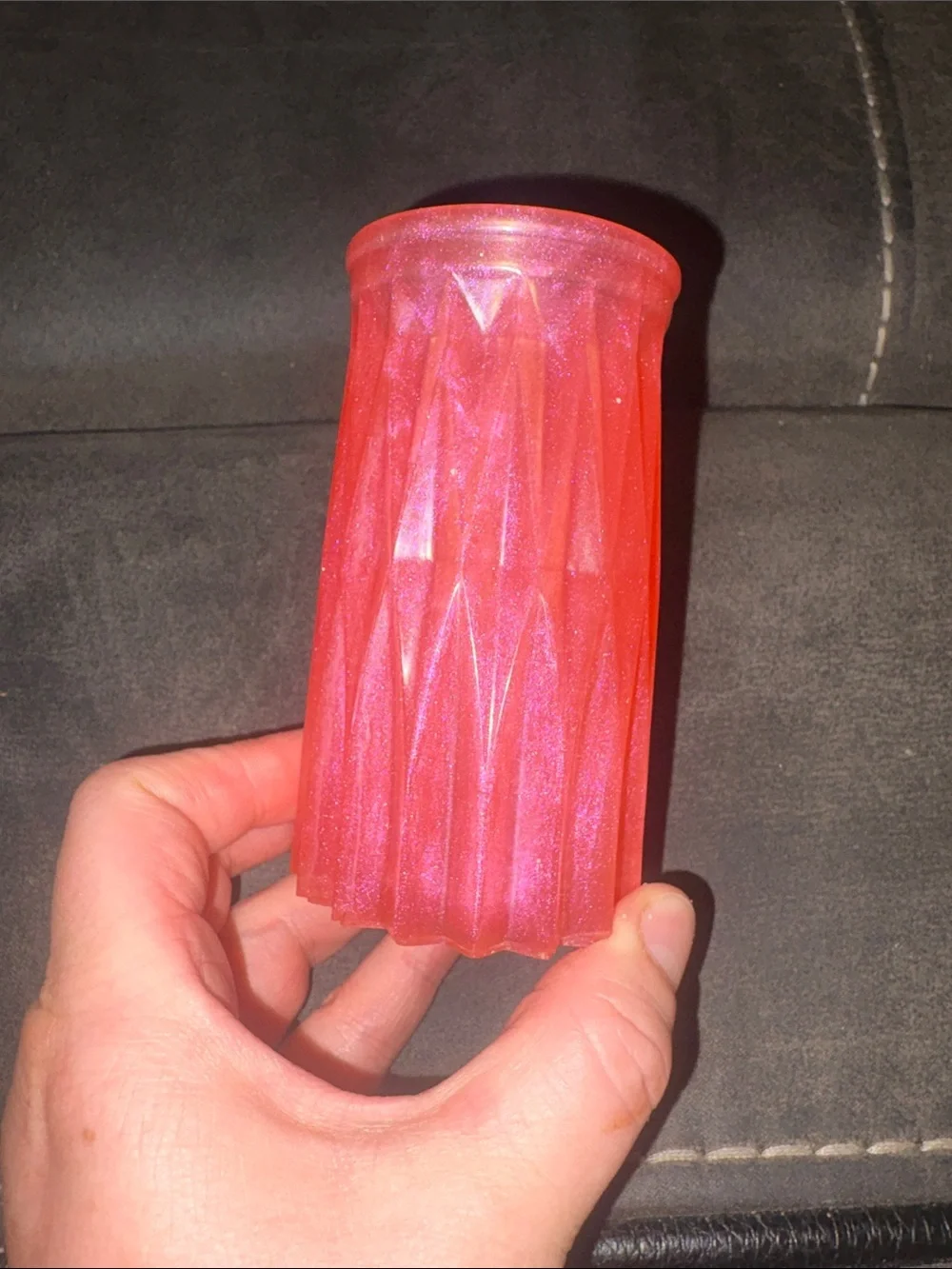 Shimmery Pink Decorative Resin Vase